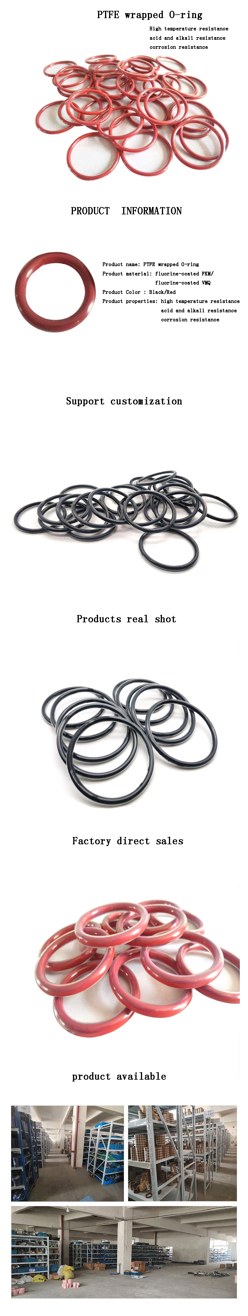 Black Red Virgin PTFE Teflone Seal Gasket O-Ring